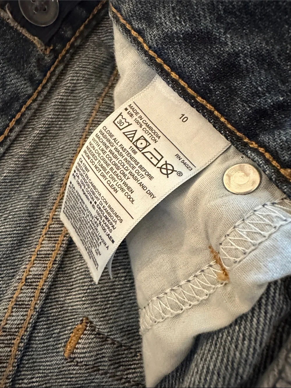 Old Navy Dark Blue High-Rise Distressed Denim Shorts